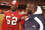 San Francisco 49ers LB Patrick Willis with San Diego Chargers RB LaDainian Tomlinson