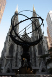 Atlas sculpture in front of St. Patricks Church in New York