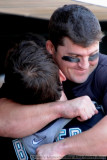 Florida Marlins 2B Dan Uggla gets a hug after his ninth-inning home run