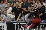 Florida Tuskers head coach Jay Gruden witnesses a great catch