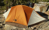 Our tent clings limpet-like to its rock platform.