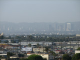 Downtown obscured by smog
