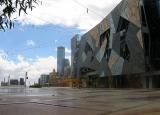 Rain on Federation Square