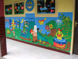 Farm & Village at Cisarua - school wall, note the Islamic influence....