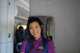 Trainee Cathay flight attendent , under torture : - )  she did well