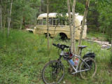 Mountain biking around the woods in Colorado