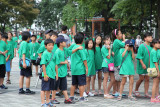 Kids lining up for the NSeoul Tower