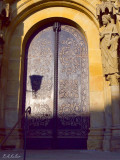 Cathedral door in morning sun