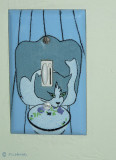 Enamelled Switch Cover:            Blue Cat