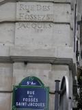 Ancient Rue des Fossez St Jacques sign