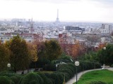 Looking over Chinatown from Parc des Buttes Chaumont to la Tour Eiffel
