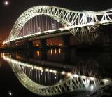 Runcorn bridge night reflection - Xmas card