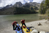 Preparing the kayak trip, String Lake