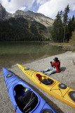 Preparing the kayak trip, String Lake