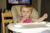 THIS LITTLE GAL IS THE APPLE OF HER GRANDPARENTS EYES