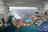 View of pool deck at back of ship