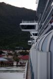 View of the side of the ship from our balcony