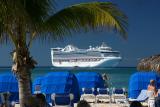 View of Caribbean Princess from private island