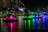 Aquatic fish display, night illuminations.