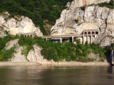 Serbian Bridge and Tunnel in Iron Gates Gorge