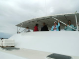 Susan on the Deck of the Catamaran