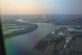 Flying back into Philly at sunset