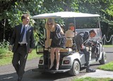 Arriving at Andrea & Keiths wedding with son, Wayne & his wife, Katherine.