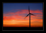 Sunset in Trige, windmill