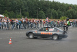 Stunts show - handbrake turn with stuntman