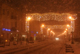 Krakowskie Przedmiescie in snowy scenery