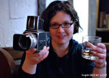Two fisted drinker and shooter... well, at separate moments