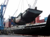 Discharging a boat from a ship