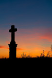Stone Cross At Sunset