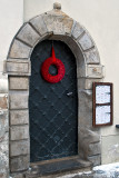 Door With Red Wreath