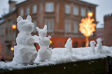 Snow Family In New Town