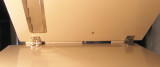 Hinge view, with box tilted back; starboard side is to right in photo.