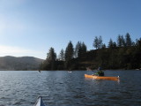 Headed down and across the river to a side channel at the head of the Bay.