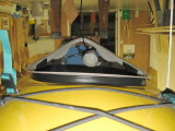 Finished seam; fresh electricians tape completes the job.  Right side up.