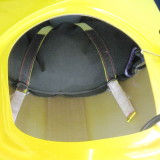 Here shown open; bladder is against forward bulkhead, in forward compartment.