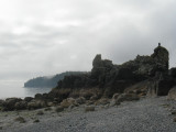 Effingham in the distance, with our eagle buddy on the top rock.