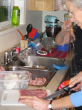 Ahi slicing.