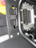 Engagement of central frame to port longitudinal structure; yellow is inflatable sponson.