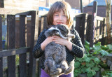 Eileen with Heatherbell the rabbit