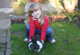 Heather with her new friend Heatherbell the rabbit