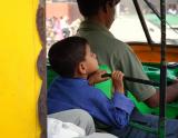 Child in autorickshaw, New Delhi.