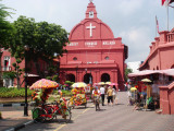 Christ Church Melaka behind Melakas Peoples Square