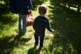 Walking the orchard in Fishkill.