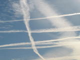Vapour trails. The air traffic around Vegas is pretty intense