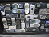 A cell phone wall in East village