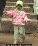 Little GIrl Visiting Mount Merapi